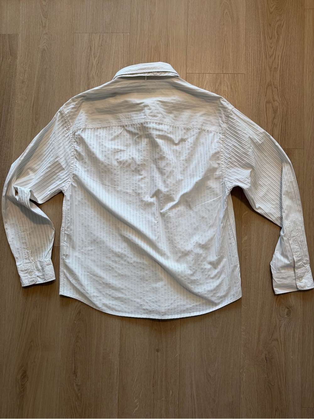 Combination Striped Tie Shirt Ecru - Picture 10 of 16